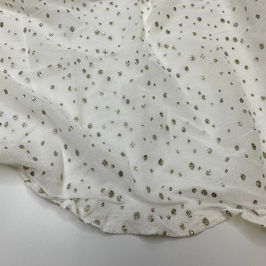 Pollinating The Air - Glitter Mesh Poly Knit - Cream/Silver Polka Dots - 0.9M Bundle