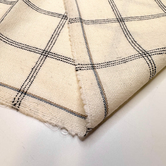 Flower Beds - Acrylic Blend Woven - Cream/Black Plaid - 3.3M Bundle