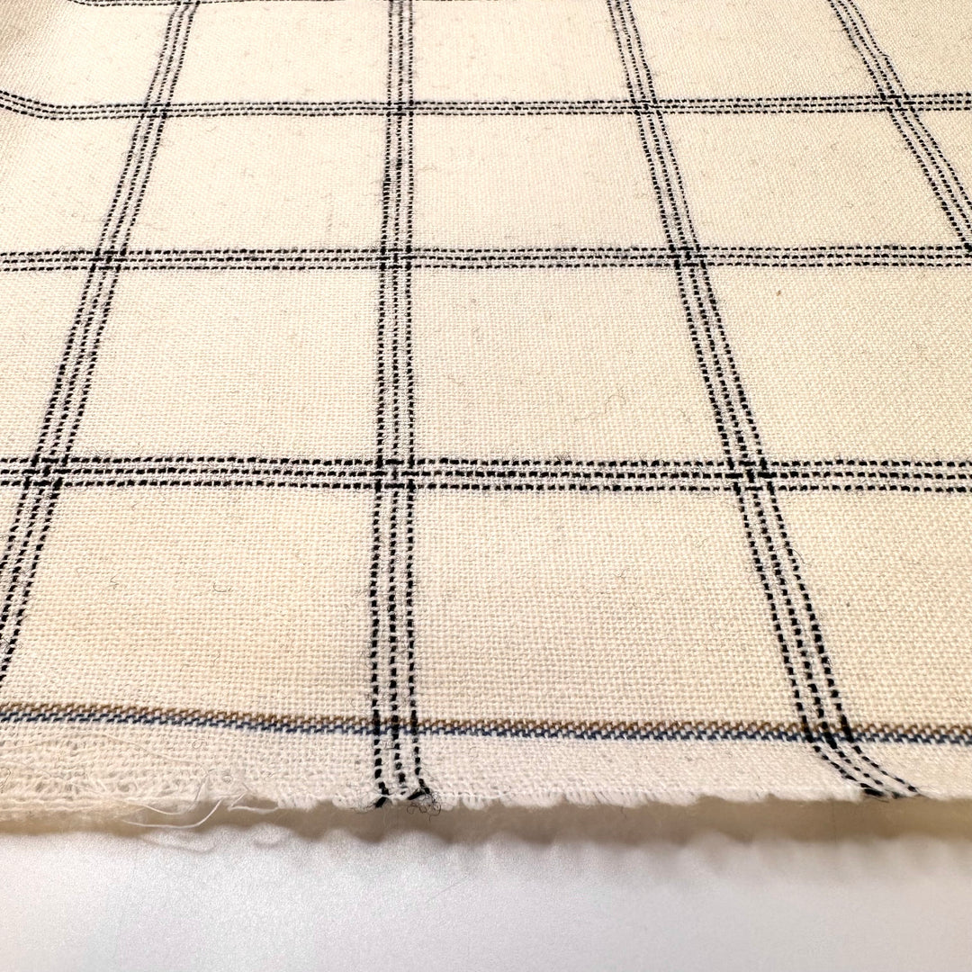 Flower Beds - Acrylic Blend Woven - Cream/Black Plaid - 3.3M Bundle