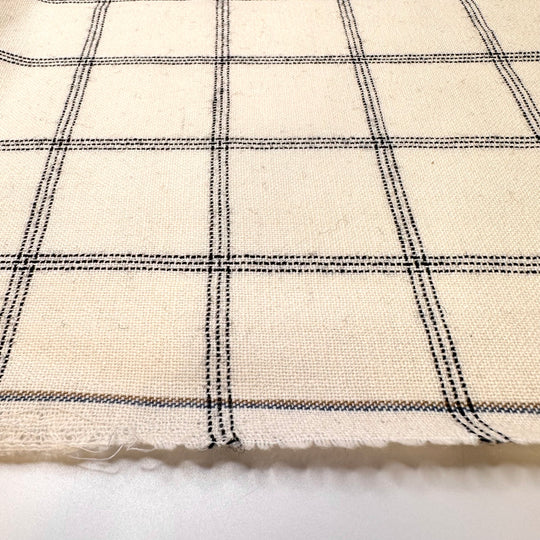 Flower Beds - Acrylic Blend Woven - Cream/Black Plaid - 3.3M Bundle