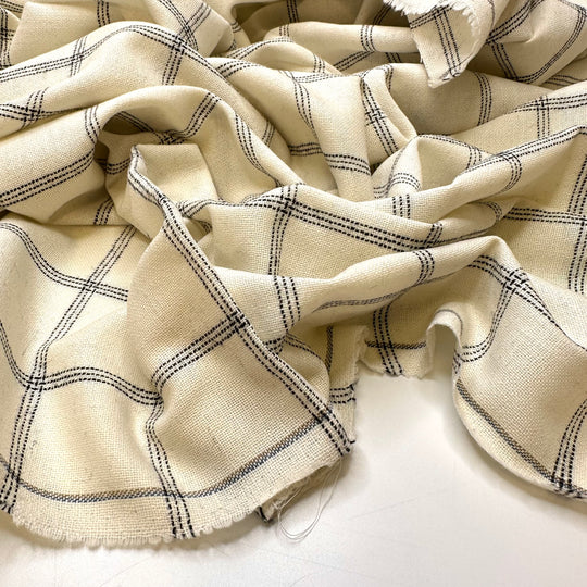 Flower Beds - Acrylic Blend Woven - Cream/Black Plaid - 3.3M Bundle