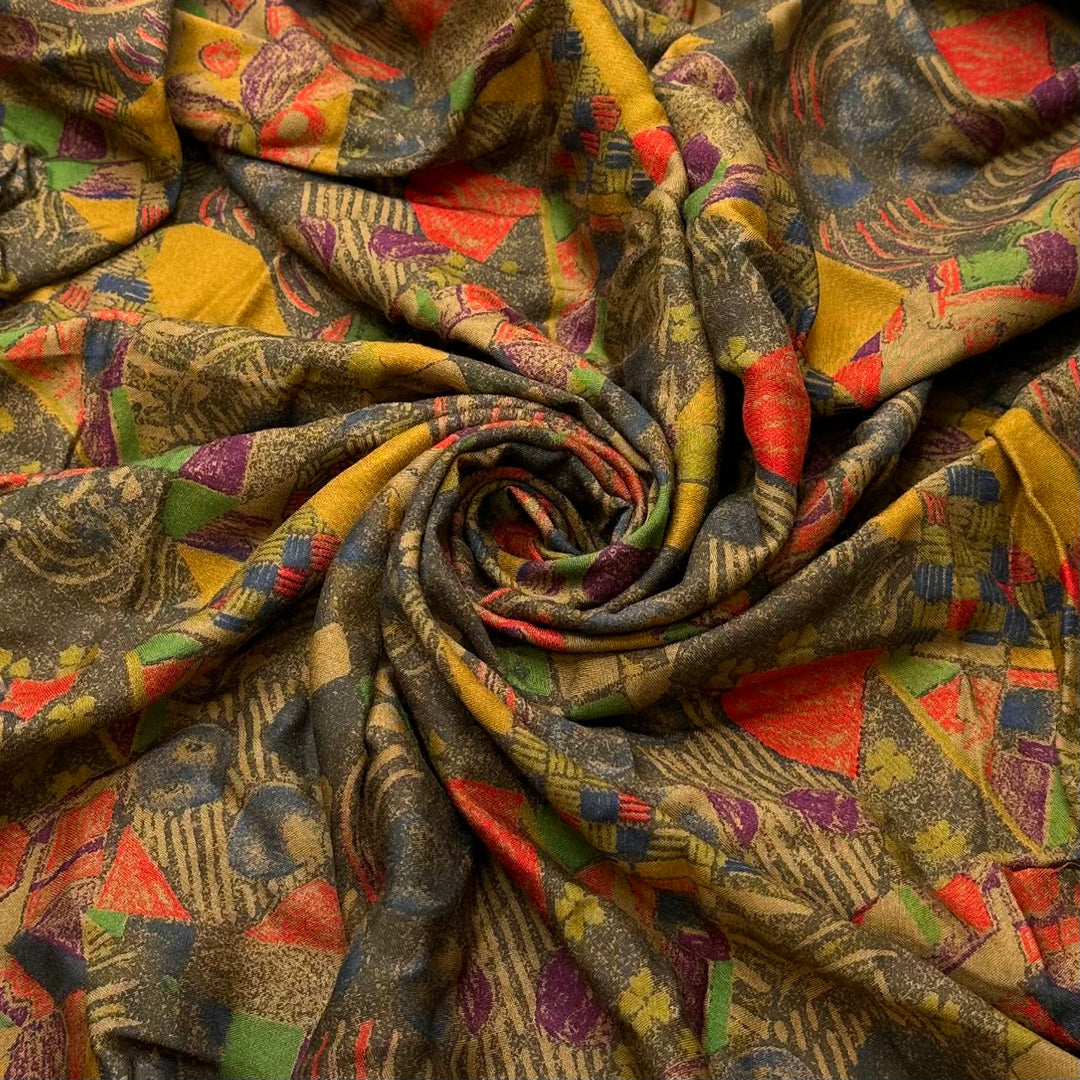 Playing In The Garden - Cotton Blend Woven - Brown Multi Abstract - 2.25M Bundle