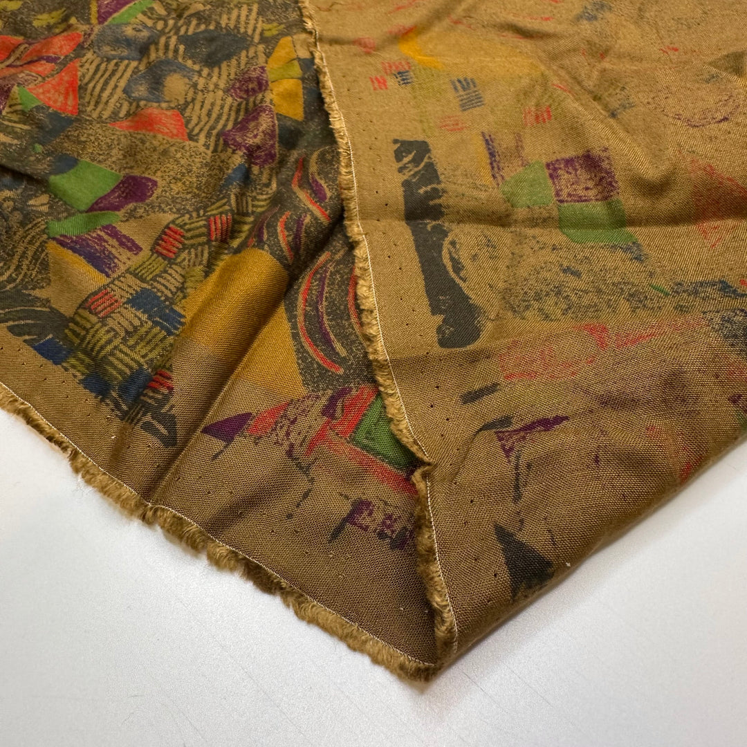Playing In The Garden - Cotton Blend Woven - Brown Multi Abstract - 2.25M Bundle
