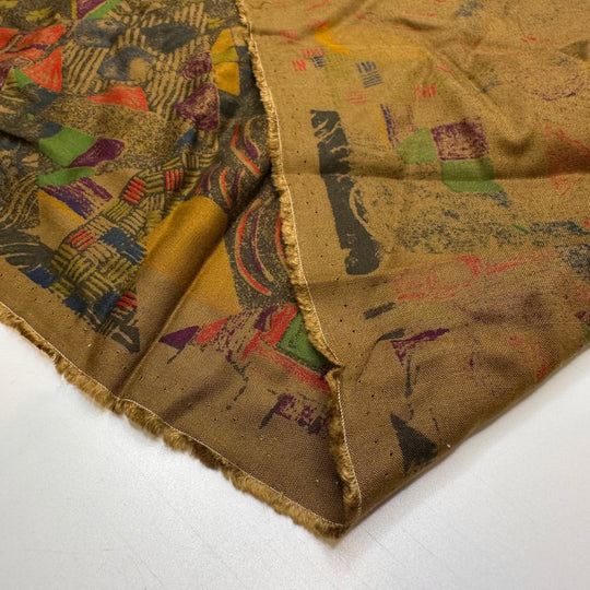 Playing In The Garden - Cotton Blend Woven - Brown Multi Abstract - 2.25M Bundle