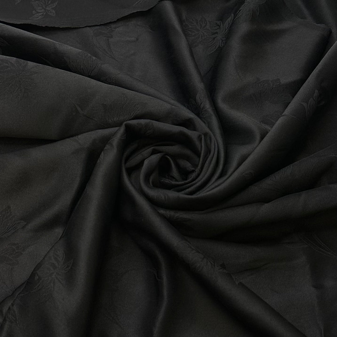 Black Iris - Silk Woven - Black Floral - 3.35M Bundle