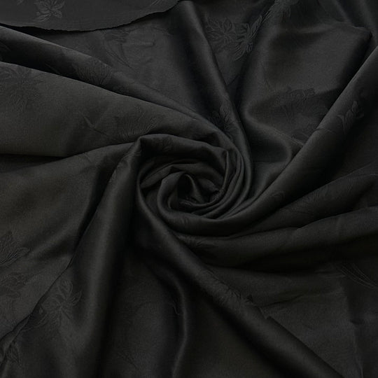 Black Iris - Silk Woven - Black Floral - 3.35M Bundle
