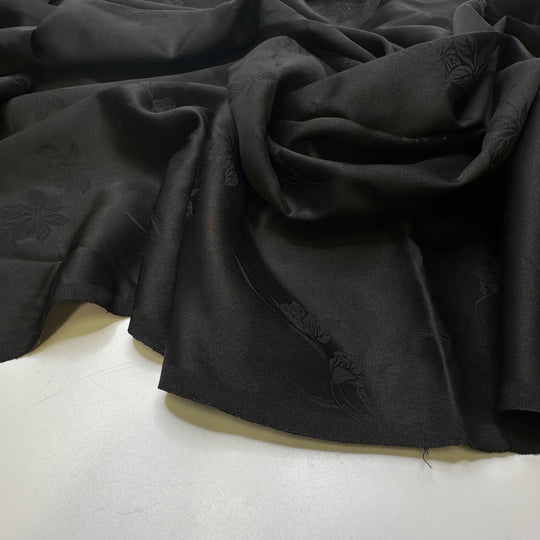 Black Iris - Silk Woven - Black Floral - 3.35M Bundle