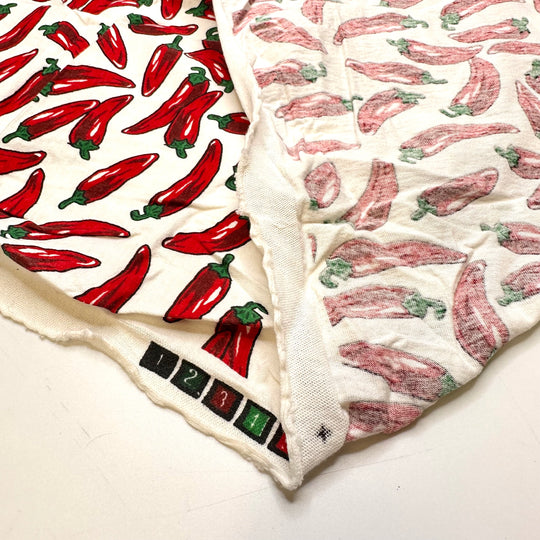 Capsicum - Cotton Blend Knit - White Multi Peppers - 1.05M Bundle