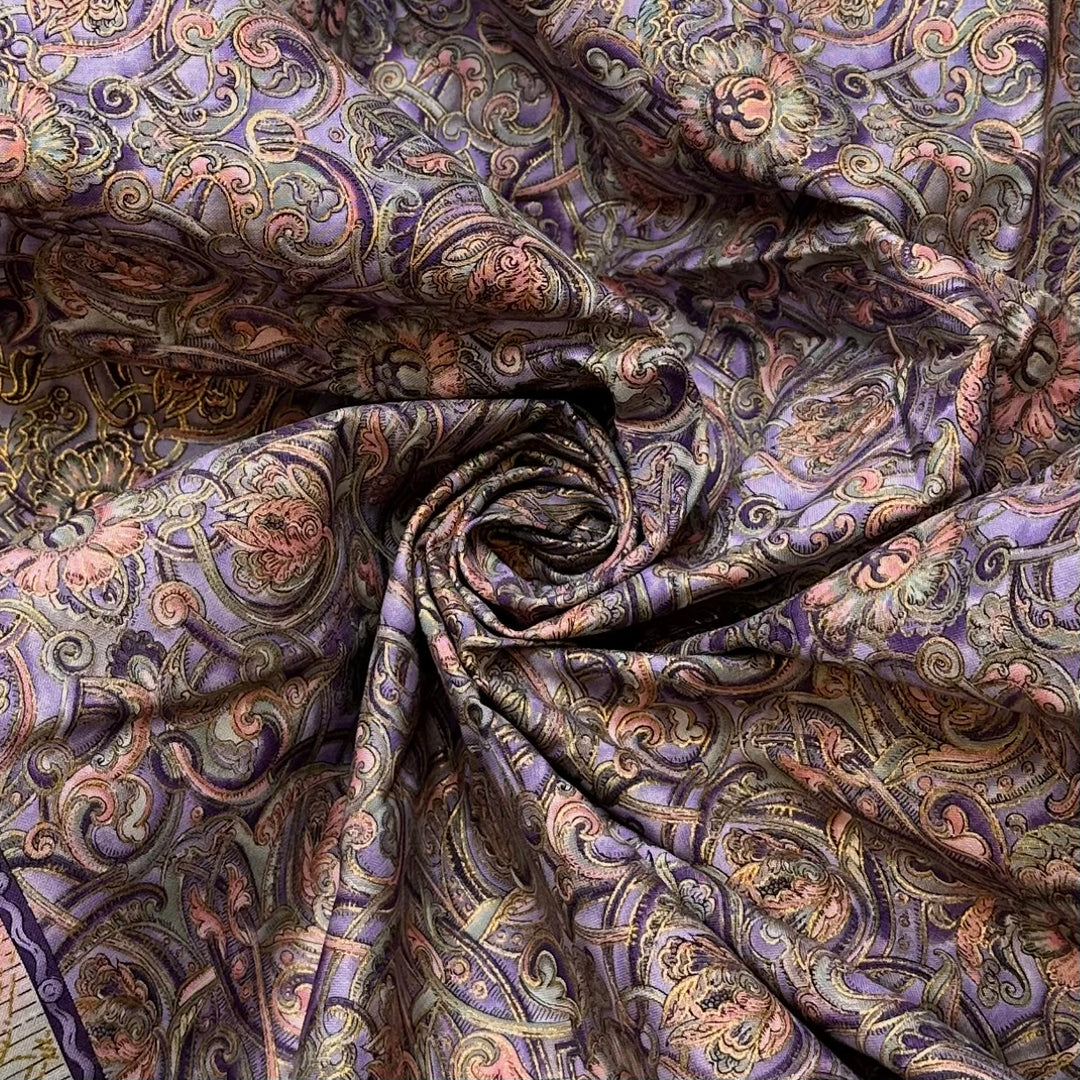 Ornamental Allium - Cotton Woven - Purple Multi Floral - 1.45M Bundle