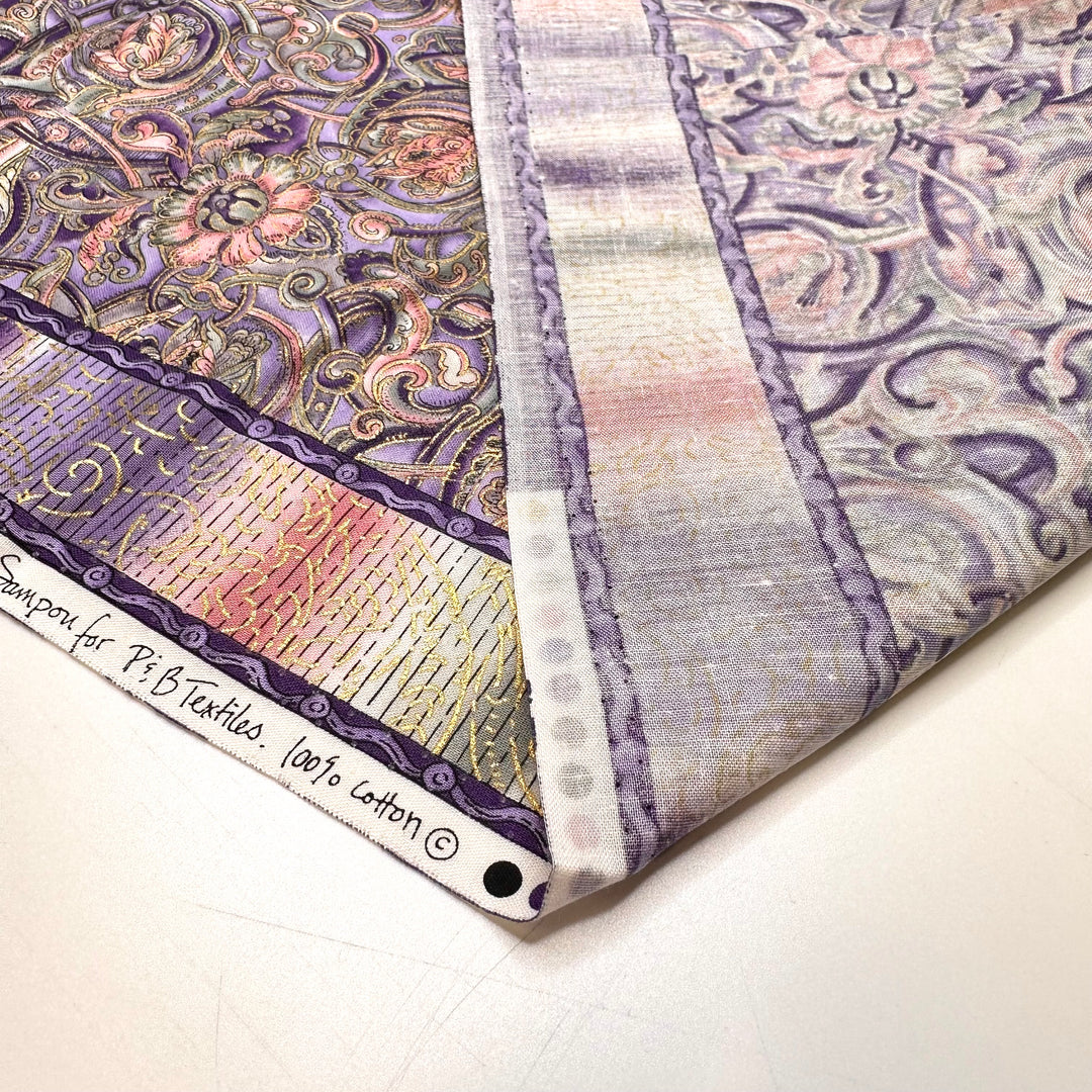 Ornamental Allium - Cotton Woven - Purple Multi Floral - 1.45M Bundle