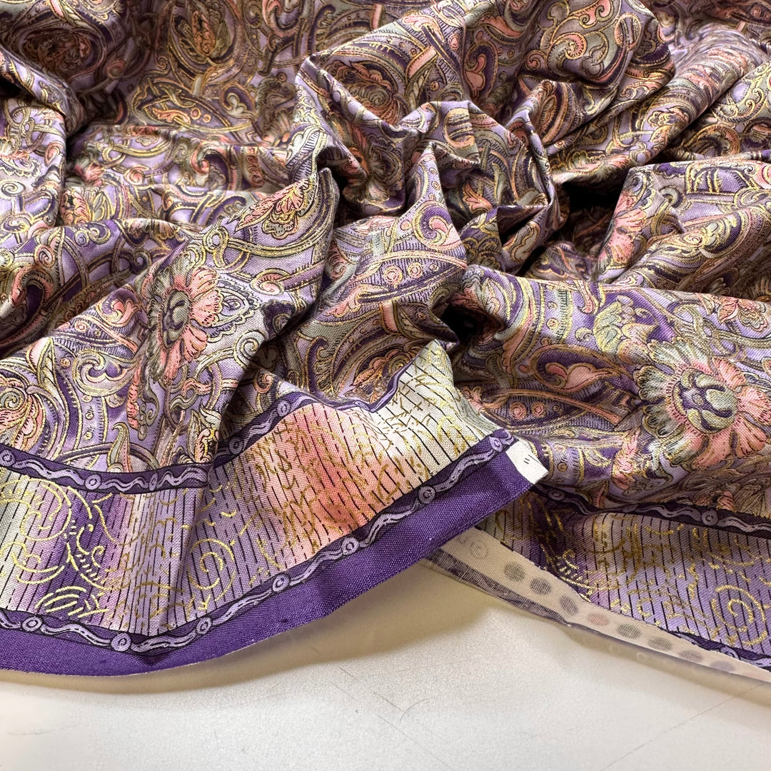 Ornamental Allium - Cotton Woven - Purple Multi Floral - 1.45M Bundle