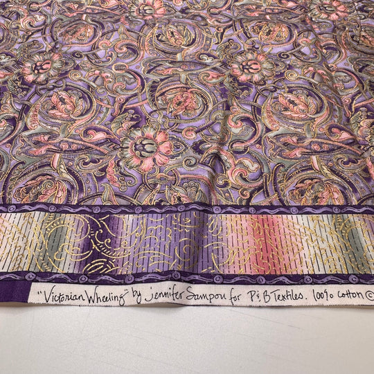 Ornamental Allium - Cotton Woven - Purple Multi Floral - 1.45M Bundle