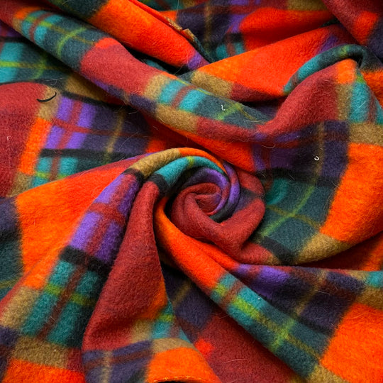 Designing A Bouquet - Fleece Polyester Blend Knit - Multi Plaid - 1.1M Bundle