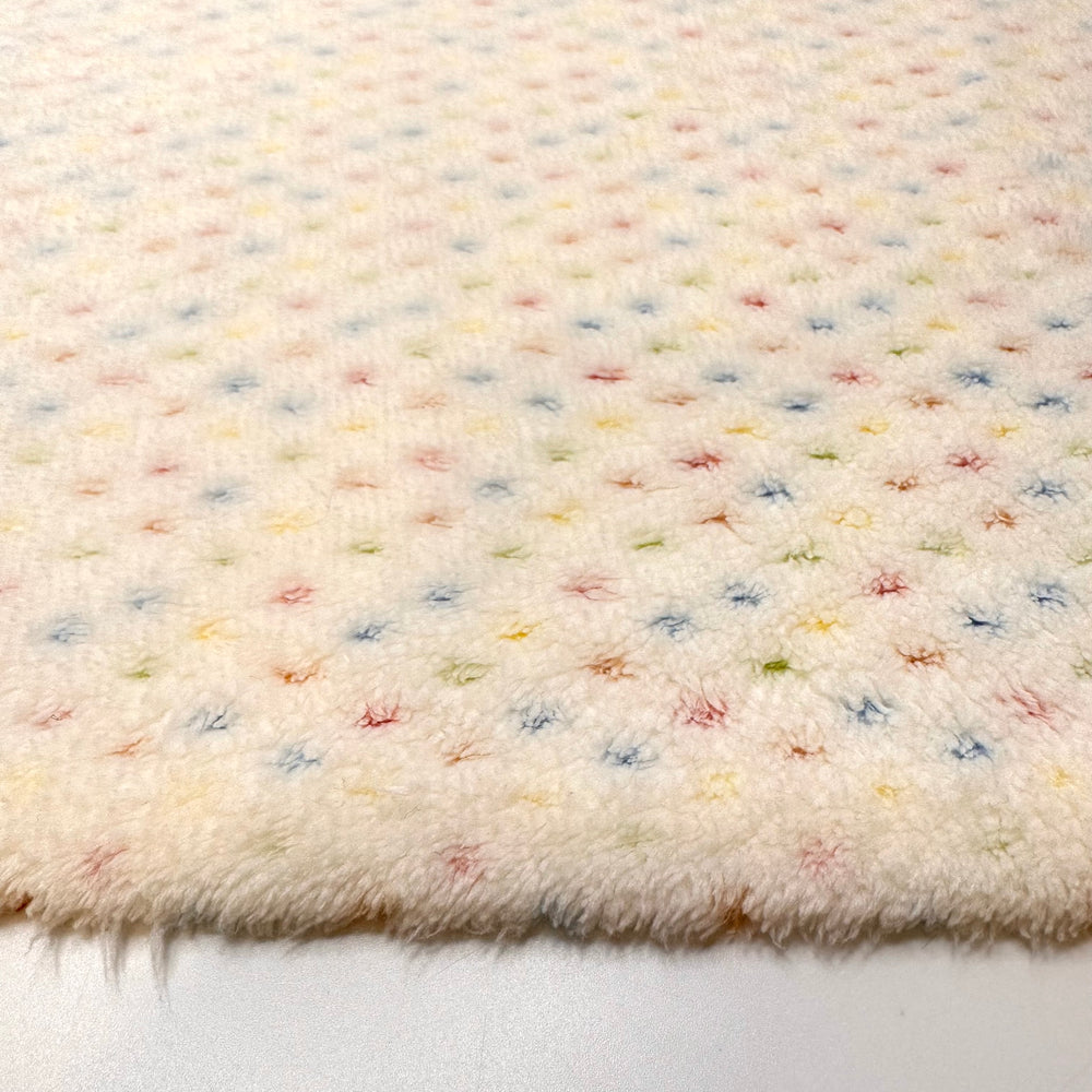 Floral Rainbow - Polyester Blend Knit - White Multi Polka Dots - 1.7M Bundle