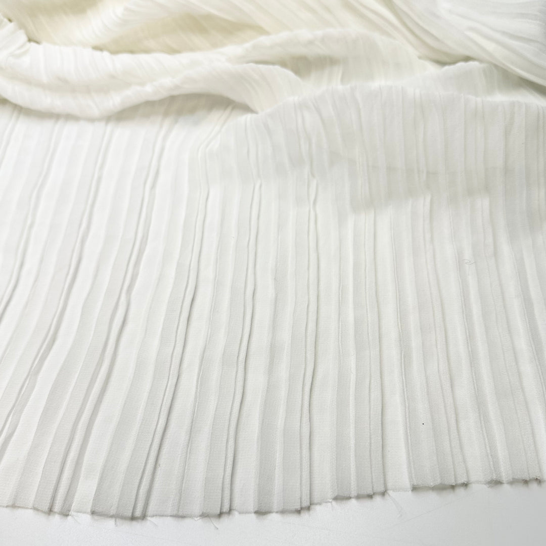 Cool Whip - Pleated Chiffon Poly Woven - White - 1.6M Bundle