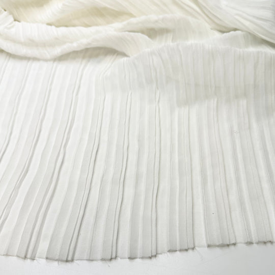 Cool Whip - Pleated Chiffon Poly Woven - White - 1.6M Bundle