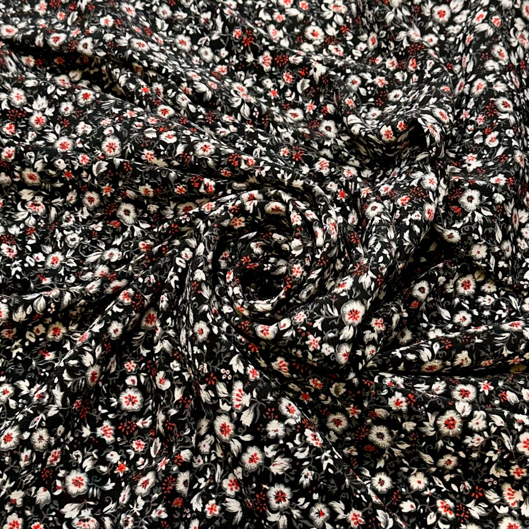 UB - Midnight In The Garden - Crepe Poly Woven - Black Multi Floral - 1.45M Bundle