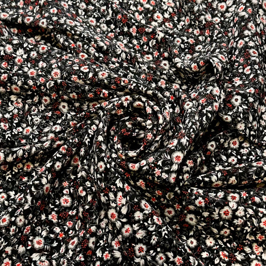 UB - Midnight In The Garden - Crepe Poly Woven - Black Multi Floral - 1.45M Bundle
