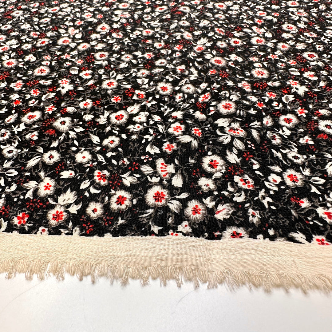 UB - Midnight In The Garden - Crepe Poly Woven - Black Multi Floral - 1.45M Bundle
