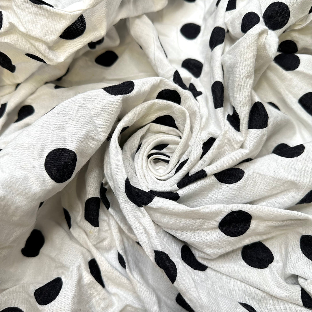 UB - Cruellas Ready To Wear Collection - Cotton Blend Woven - Black/White Polka Dots - 1.45M Bundle