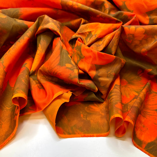 UB - That First Sip Of Herbal Tea - Polyester Blend Woven - Orange Multi Floral - 3.3M Bundle