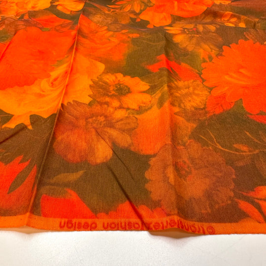 UB - That First Sip Of Herbal Tea - Polyester Blend Woven - Orange Multi Floral - 3.3M Bundle