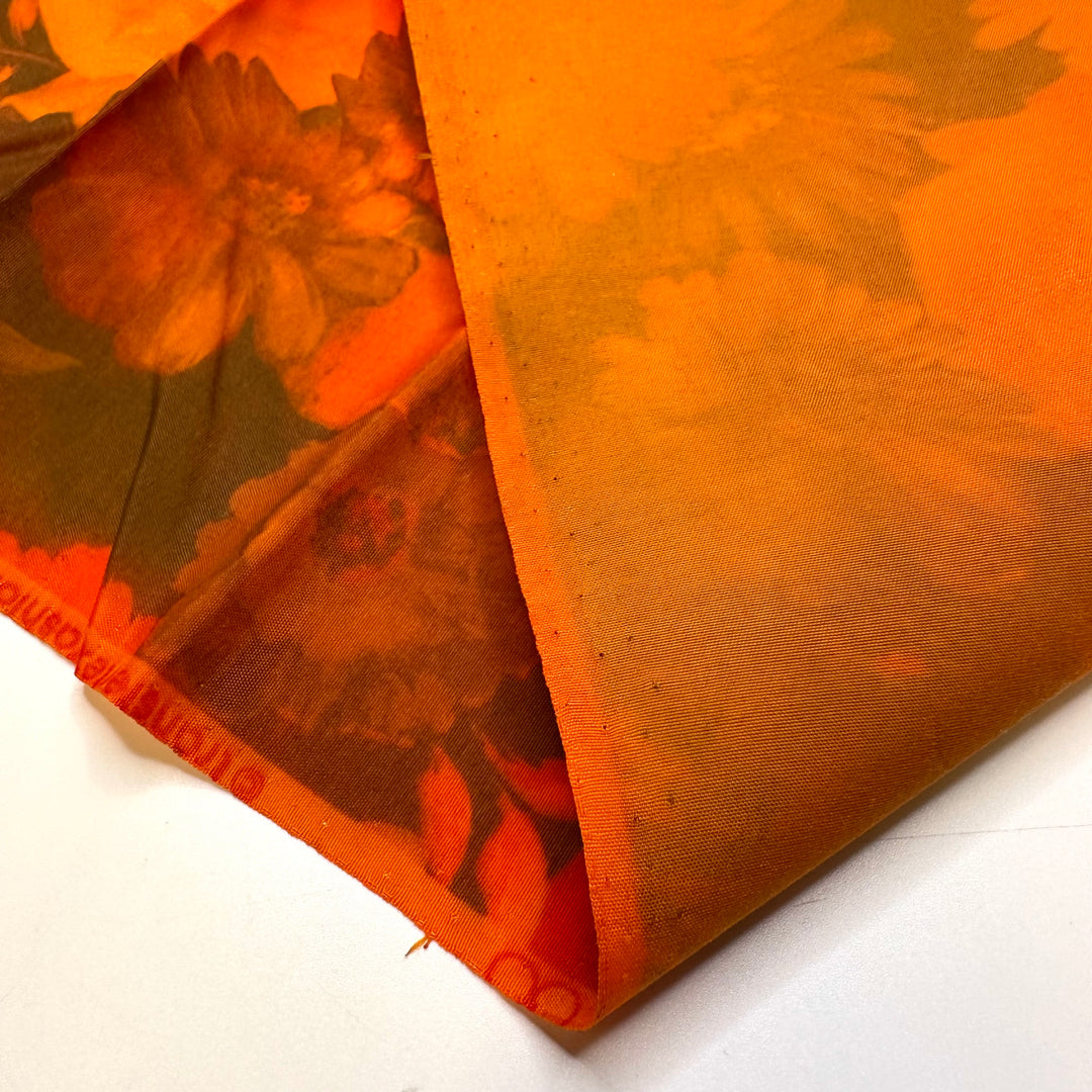 UB - That First Sip Of Herbal Tea - Polyester Blend Woven - Orange Multi Floral - 3.3M Bundle