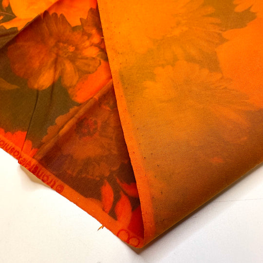 UB - That First Sip Of Herbal Tea - Polyester Blend Woven - Orange Multi Floral - 3.3M Bundle