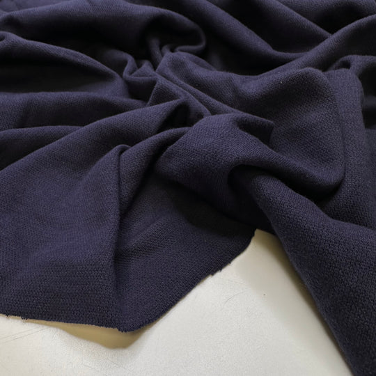 Patchwork Hoodie - Rib Knit Cotton Blend Knit - Navy - 1.4M Bundle
