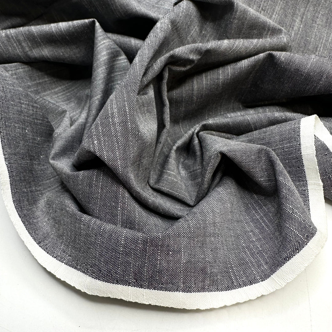 Still As A Statue - Slub In The Weave Cotton Woven - Grey/White - 2.4M Bundle