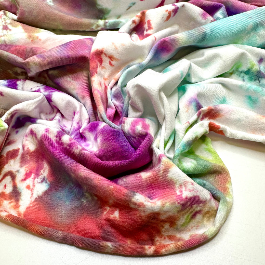 Art Attack - Jersey Cotton Blend Knit - Multi Multicoloured Tie Dye - 1.3M Bundle