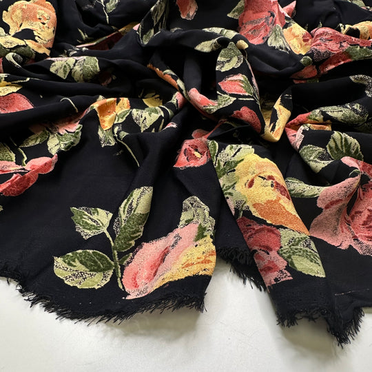 Era Appropriate Recreation - Rayon Woven - Black Multi Floral - 3.8M Bundle
