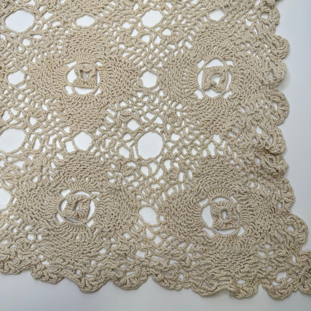 Reawakened Projects - Crochet Cotton Blend Woven - Beige/Cream Geometric - 0.9M Bundle