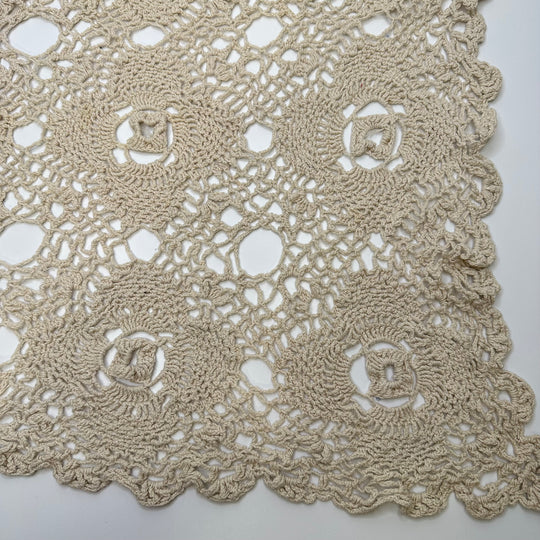 Reawakened Projects - Crochet Cotton Blend Woven - Beige/Cream Geometric - 0.9M Bundle