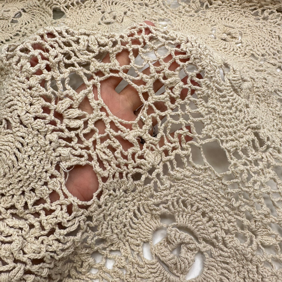 Reawakened Projects - Crochet Cotton Blend Woven - Beige/Cream Geometric - 0.9M Bundle