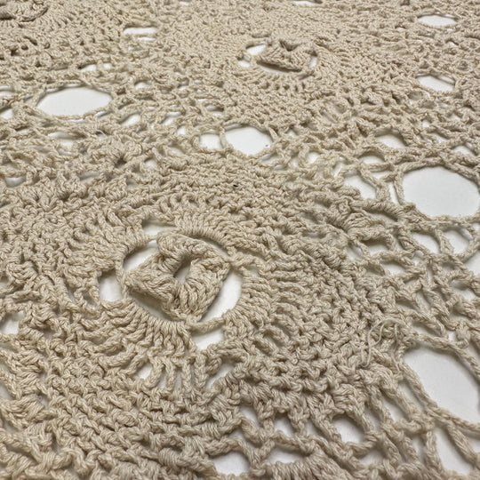 Reawakened Projects - Crochet Cotton Blend Woven - Beige/Cream Geometric - 0.9M Bundle