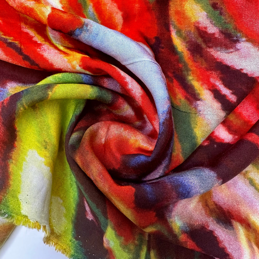 Squinting At The Painting - Rayon Woven - Multi Abstract - 1.25M Bundle