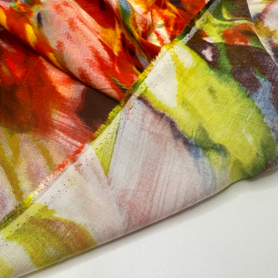 Squinting At The Painting - Rayon Woven - Multi Abstract - 1.25M Bundle