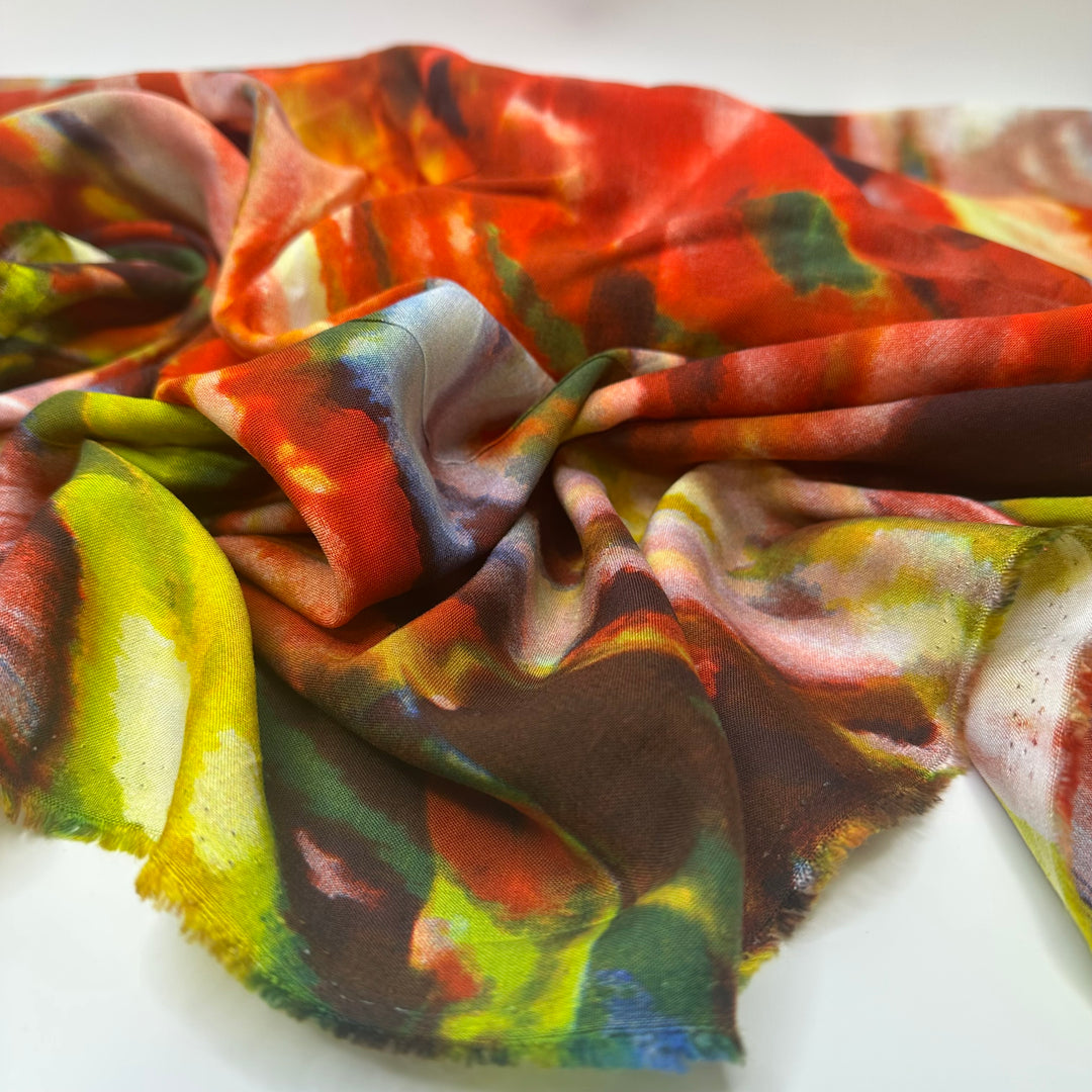 Squinting At The Painting - Rayon Woven - Multi Abstract - 1.25M Bundle