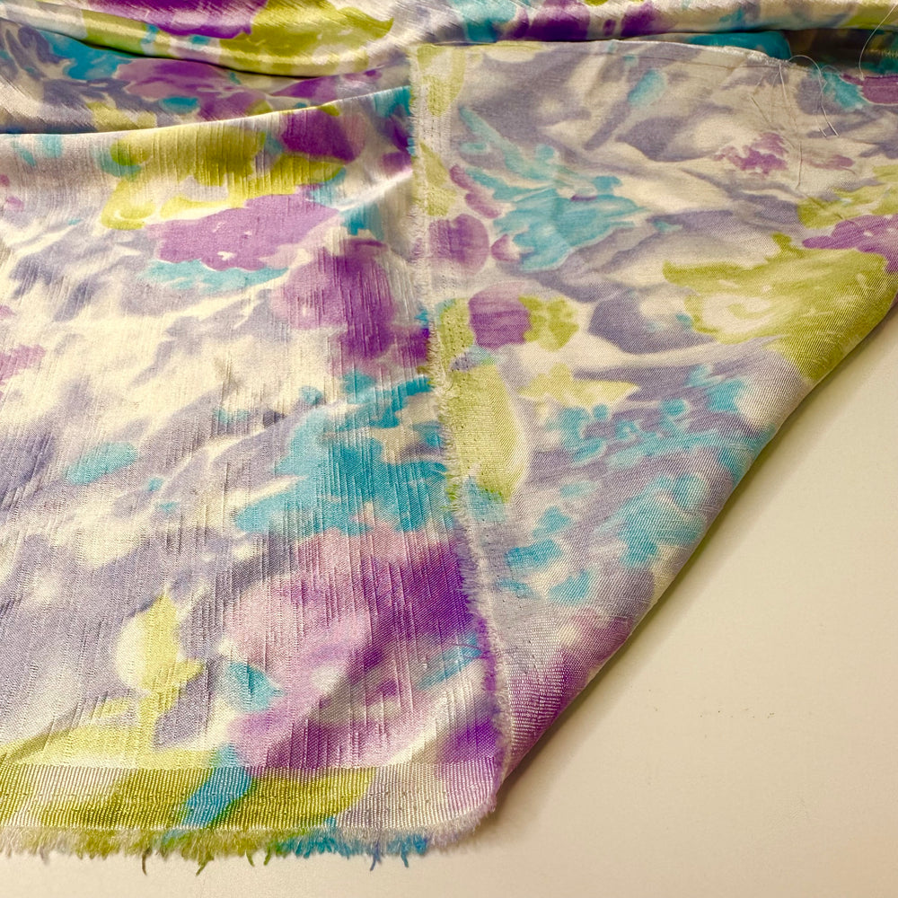 Trip Through Endor - Slub In The Weave Sateen Polyester Blend Woven - Multi Abstract - 2M Bundle