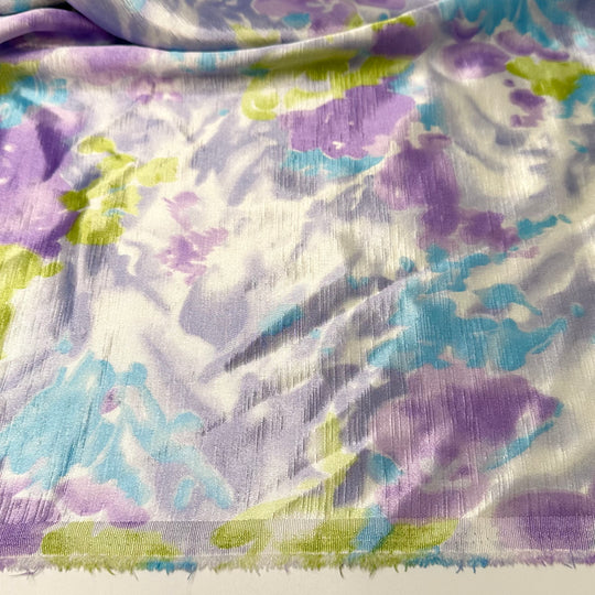 Trip Through Endor - Slub In The Weave Sateen Polyester Blend Woven - Multi Abstract - 2M Bundle