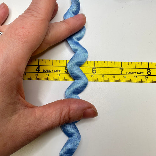 ¾" (19mm) Batting Stuffed Tape Trim - Light Blue - 4M Bundle - True Deadstock supplies Fabric by private - Sustainable Textile | FABCYCLE