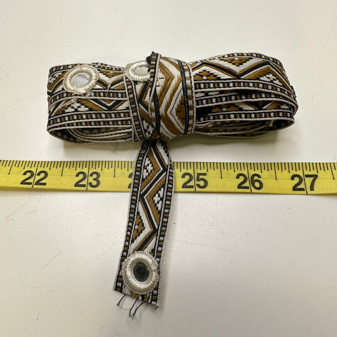 ¾" (19mm) Embroidered Mirrors Tape Trim - Brown/Black - 2M Bundle - True Deadstock supplies Fabric by private - Sustainable Textile | FABCYCLE