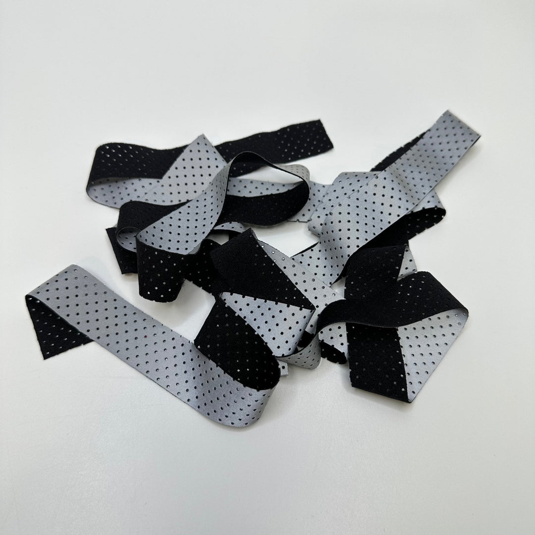 ¾" (19mm) Reflective Tape Trim - Silver/Black - 2M Bundle - True Deadstock supplies Fabric by private - Sustainable Textile | FABCYCLE