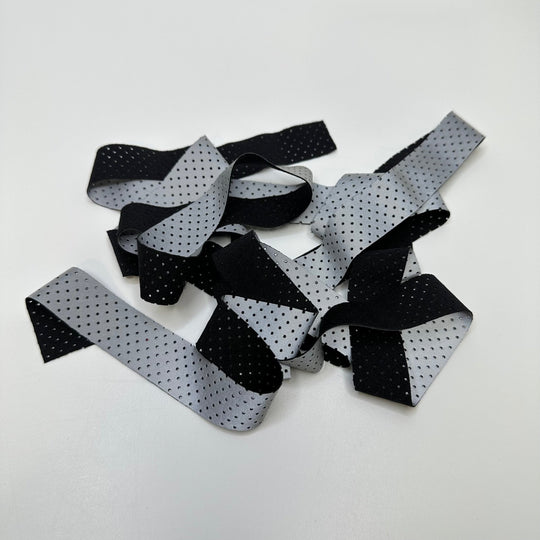 ¾" (19mm) Reflective Tape Trim - Silver/Black - 2M Bundle - True Deadstock supplies Fabric by private - Sustainable Textile | FABCYCLE