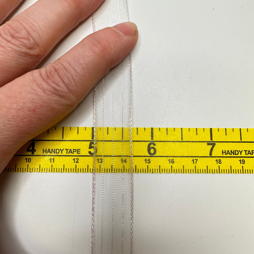 ¾" (19mm) Ribbon Trim - White/Pink - 3.5M Bundle - True Deadstock supplies Fabric by private - Sustainable Textile | FABCYCLE