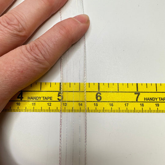 ¾" (19mm) Ribbon Trim - White/Pink - 3.5M Bundle - True Deadstock supplies Fabric by private - Sustainable Textile | FABCYCLE