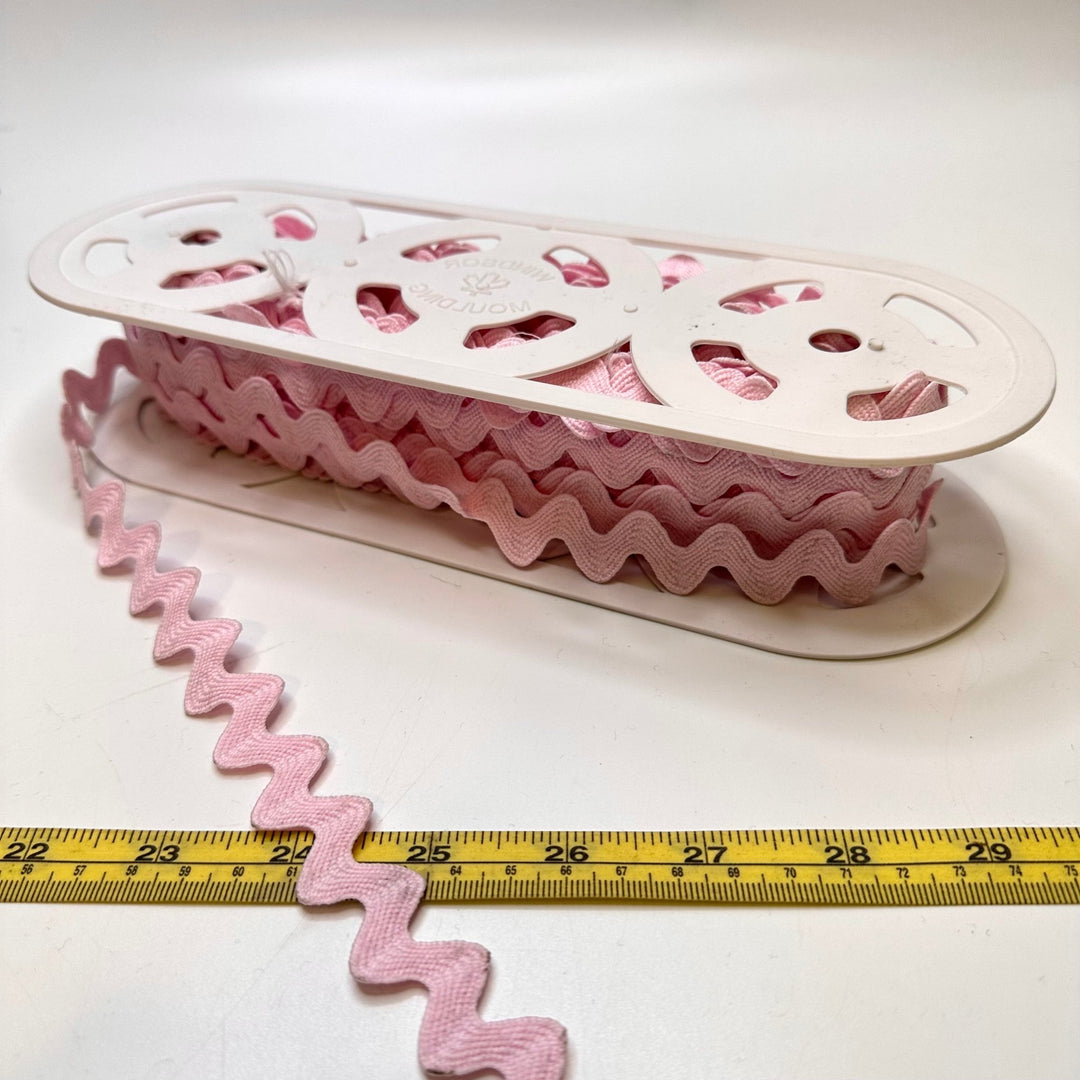 ¾" (19mm) Ricrac Trim - Pink - Roll - True Deadstock supplies Fabric by private - Sustainable Textile | FABCYCLE