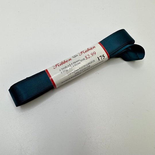 ¾" (19mm) Satin Ribbon Trim - Dark Teal Green - 5M Bundle - True Deadstock supplies Fabric by private - Sustainable Textile | FABCYCLE