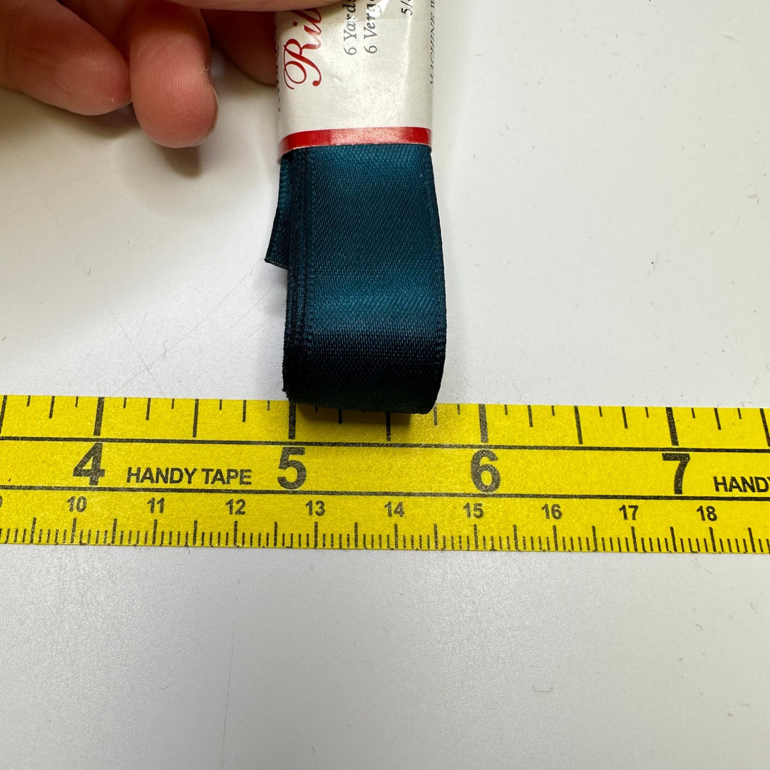 ¾" (19mm) Satin Ribbon Trim - Dark Teal Green - 5M Bundle - True Deadstock supplies Fabric by private - Sustainable Textile | FABCYCLE